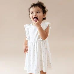Pointelle Bodysuit Dress in Sweet Blue Bow