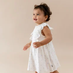 Pointelle Bodysuit Dress in Sweet Blue Bow