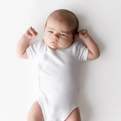 Pointelle Kimono Bodysuit in Cloud
