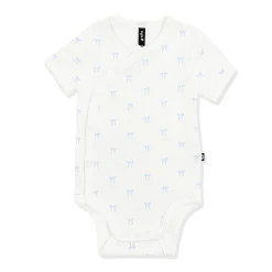 Pointelle Kimono Bodysuit in Sweet Blue Bow