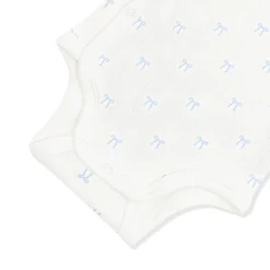 Pointelle Kimono Bodysuit in Sweet Blue Bow