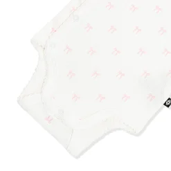 Pointelle Kimono Bodysuit in Sweet Pink Bow