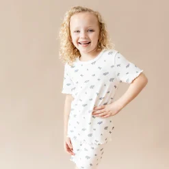 Pointelle Short Sleeve Set in Spray Rose
