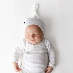 Pointelle Take Me Home Set with Cap in Sweet Blue Bow