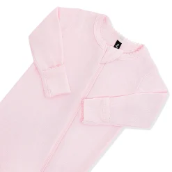 Pointelle Zippered Footie in Sakura