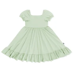 Puff Sleeve Twirl Dress in Basil
