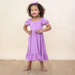 Puff Sleeve Twirl Dress in Poi