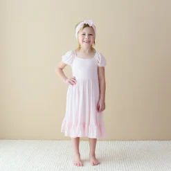 Puff Sleeve Twirl Dress in Sakura