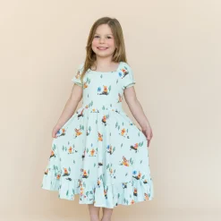 Puff Sleeve Twirl Dress in Winnie the Pooh Hundred Acre Wood