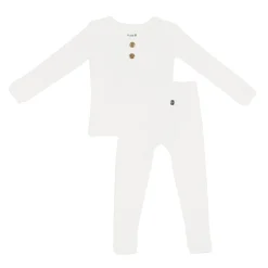 Ribbed Henley Set in Cloud