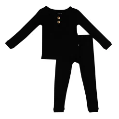 Ribbed Henley Set in Midnight
