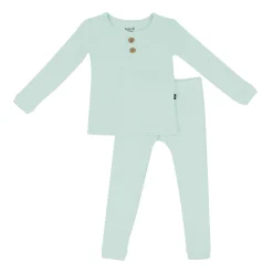 Ribbed Henley Set in Sage