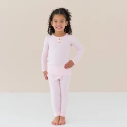 Ribbed Henley Set in Sakura