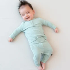 Ribbed Infant Henley Set in Sage