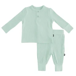 Ribbed Infant Henley Set in Sage