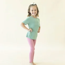 Ribbed Leggings in Apple Blossom