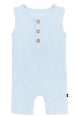 Ribbed Sleeveless Shortall in Breeze