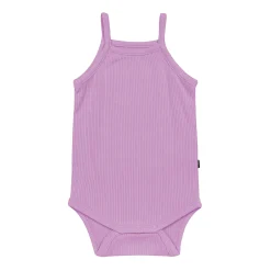 Ribbed Spaghetti Strap Bodysuit in Poi