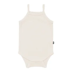Ribbed Spaghetti Strap Bodysuit in Oat