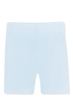 Ribbed Toddler Biker Shorts in Breeze