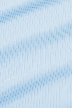 Ribbed Zipper Footie in Breeze