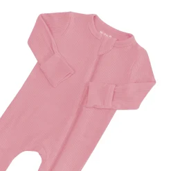 Ribbed Zipper Romper in Apple Blossom
