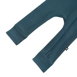 Ribbed Zipper Romper in Atlantic