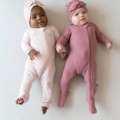 Ribbed Zipper Romper in Blush