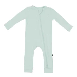 Ribbed Zipper Romper in Sage