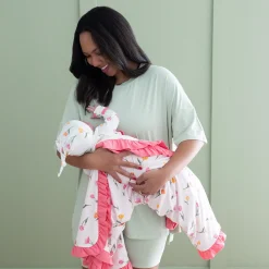 Ruffle Baby Blanket in Tulip 0.5