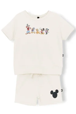 Short Sleeve Jogger Set in Mickey and Friends on Ecru