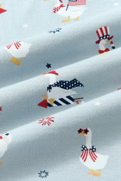 Short Sleeve Pajamas in Patriotic Goose