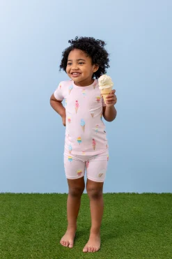 Short Sleeve Pajamas in Sakura Ice Cream