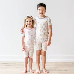 Short Sleeve Pajamas in Teddy Bear