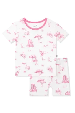 Short Sleeve Pajamas in Toile Ballet