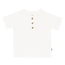 Short Sleeve Toddler Henley Tee in Cloud