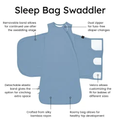 Sleep Bag Swaddler in Slate 1.0