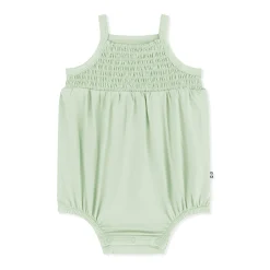 Smocked Bubble Romper in Basil