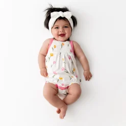 Smocked Bubble Romper in Tulip