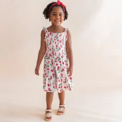 Smocked Dress in Strawberry Fields