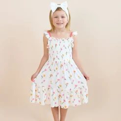Smocked Dress in Tulip