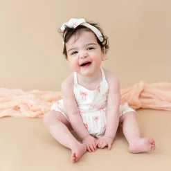 Spaghetti Strap Ruffle Romper in Bow