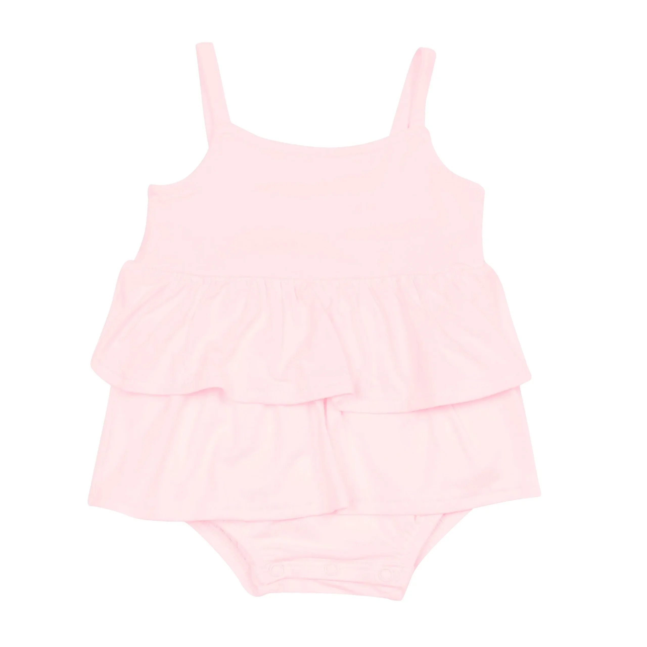 Spaghetti Strap Ruffle Romper in Sakura