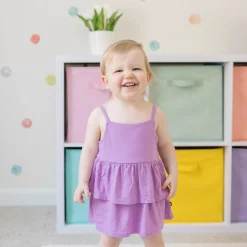 Spaghetti Strap Ruffle Romper in Poi