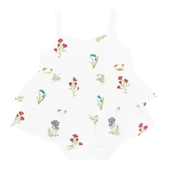 Spaghetti Strap Ruffle Romper in Wildflower