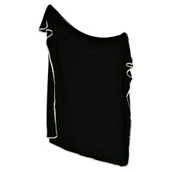Swaddle Blanket in Midnight with Cloud Trim