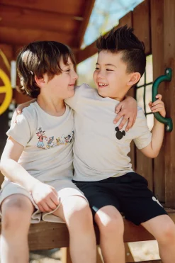 Toddler Basic Tee in Mickey and Friends on Ecru