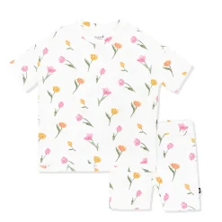 Toddler Biker Short Set in Tulip