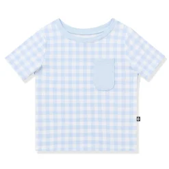 Toddler Crew Neck Tee in Gingham Breeze
