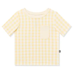 Toddler Crew Neck Tee in Gingham Chamomile